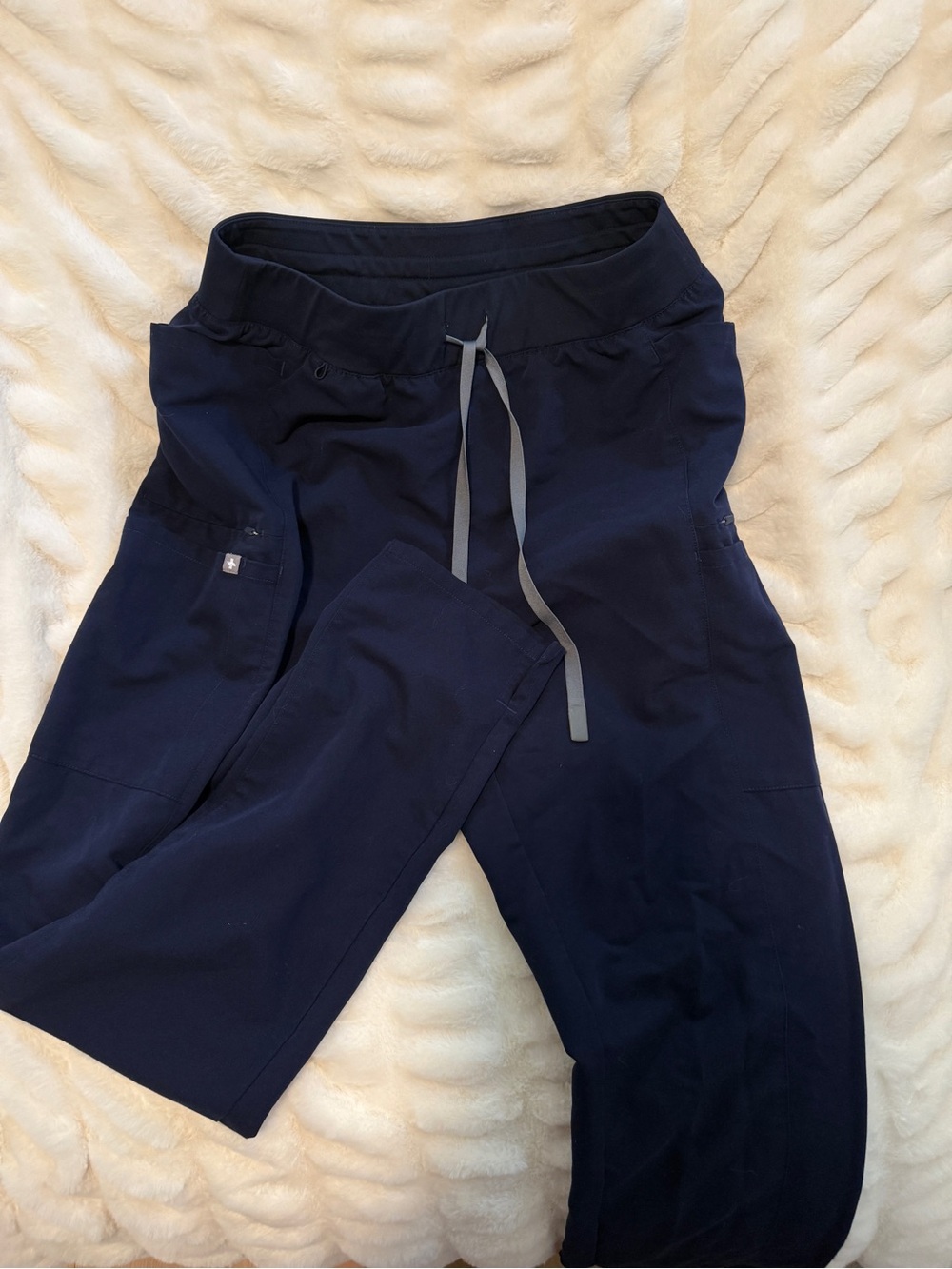 FIGS High Waisted Mayfair Skinny Tapered Scrub Pant- Navy, Medium Tall